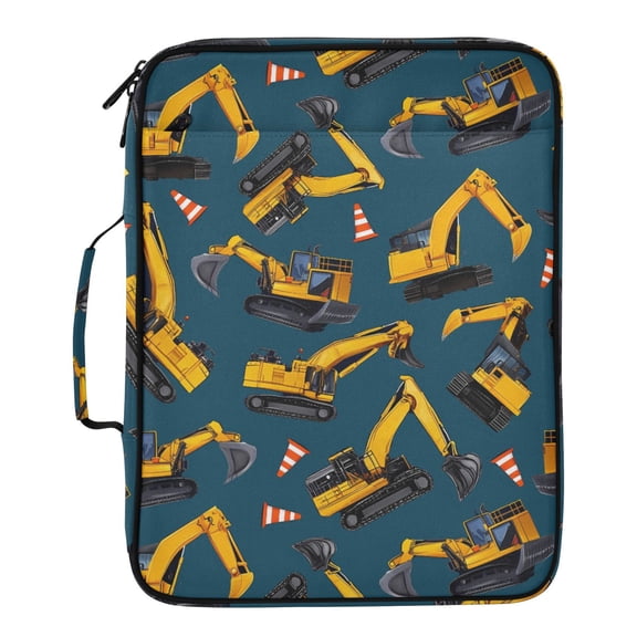 ALAZA Construction Vehicles Pattern Expanding Accordion File Folder 3 Ring Zipper Binder Organizer Portable Document Bag