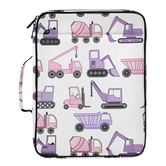 ALAZA Construction Vehicles Pattern Expanding Accordion File Folder 3 Ring Zipper Binder Organizer Portable Document Bag