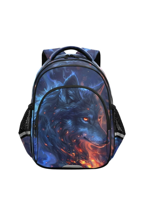 Cool Alpha Wolf School Backpack Elementary Bag Bookbag Travel Rucksack