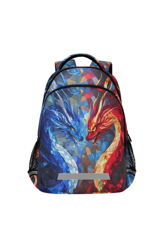 Cool Art Dragons Backpack Elementary School Bag Bookbag Travel Rucksack