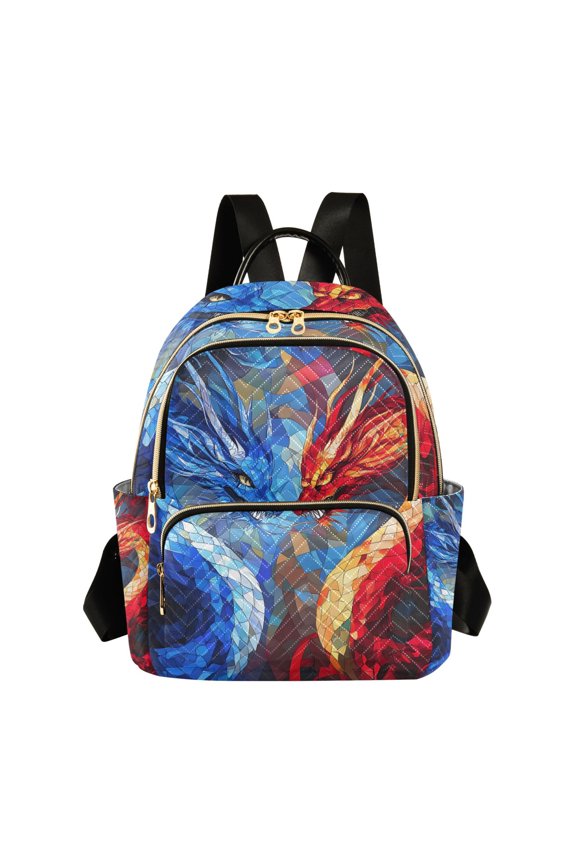 Cool Art Dragons Womens Travel Laptop Backpack Large Daypack Ladies Shoulder Bags S