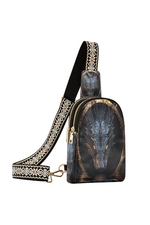 Cool Artistic Dragon Sling Bag for Women Men Waterproof Crossbody Chest Bags