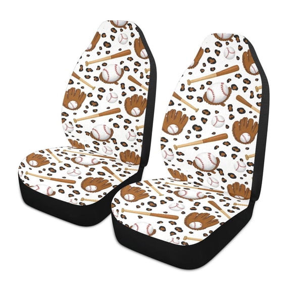 ALAZA Cool Baseball Car Seat Covers 2 PCs Universal Auto Front Seats Interior Protector