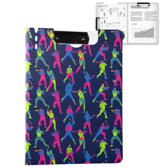 ALAZA Cool Baseball Players A4 Foldable Clipboard 360 Degree Folder Binder
