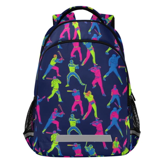 ALAZA Cool Baseball Players Pattern Backpack Elementary School Bags Student Bookbag Travel Rucksack