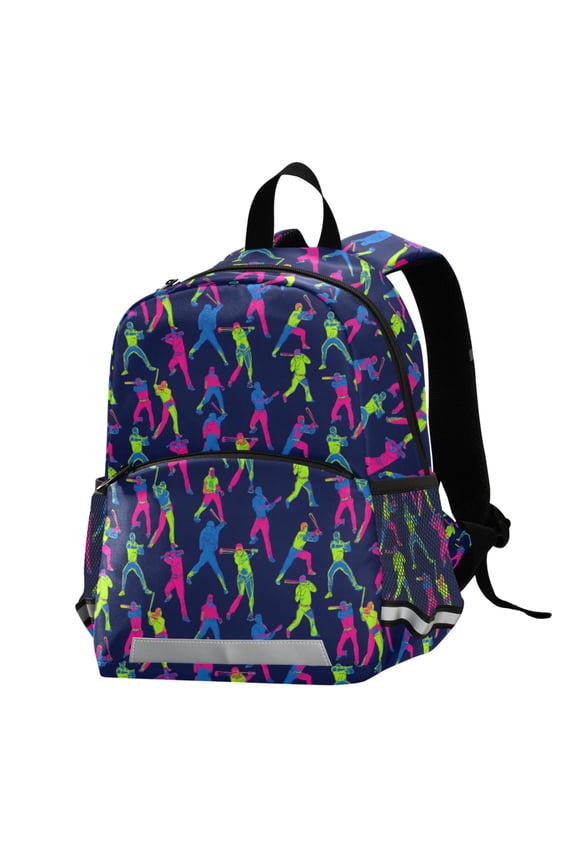 Cool Baseball Players School Backpack Elementary Student Bookbag