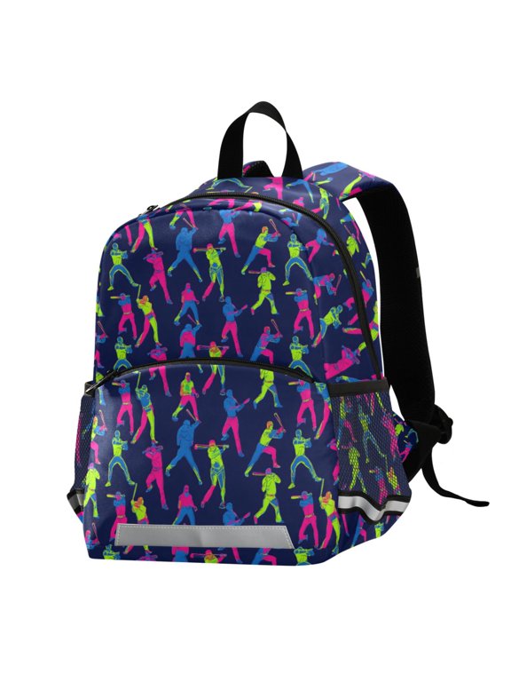 Cool Baseball Players School Backpack Elementary Student Bookbag