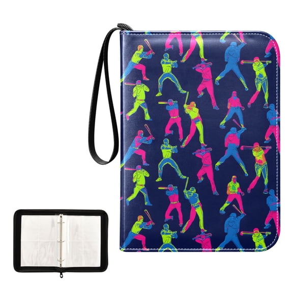 ALAZA Cool Baseball Players Trading Card Binder 4 Pocket Cards Collection Album 400 Folder Holder
