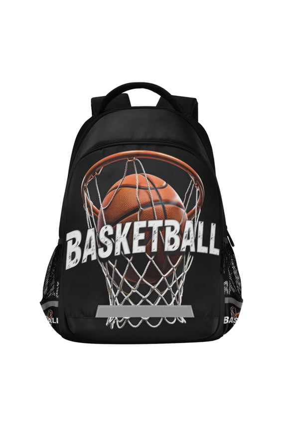 Cool Basketball Pattern Backpack Elementary School Bags Student Bookbag Travel Rucksack