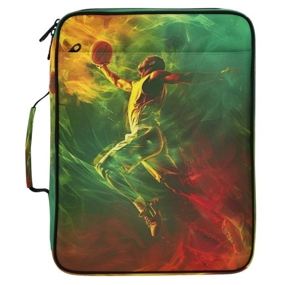 ALAZA Cool Basketball Player Pattern Expanding Accordion File Folder 3 Ring Zipper Organizer Portable Document Binder Bag