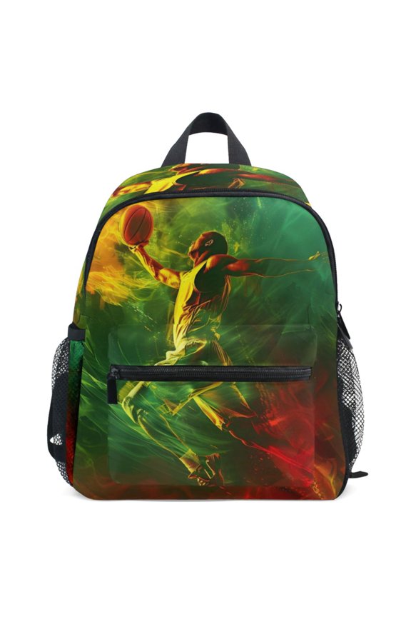 Cool Basketball Player Pattern School Backpack Student Bookbag Mini Bag