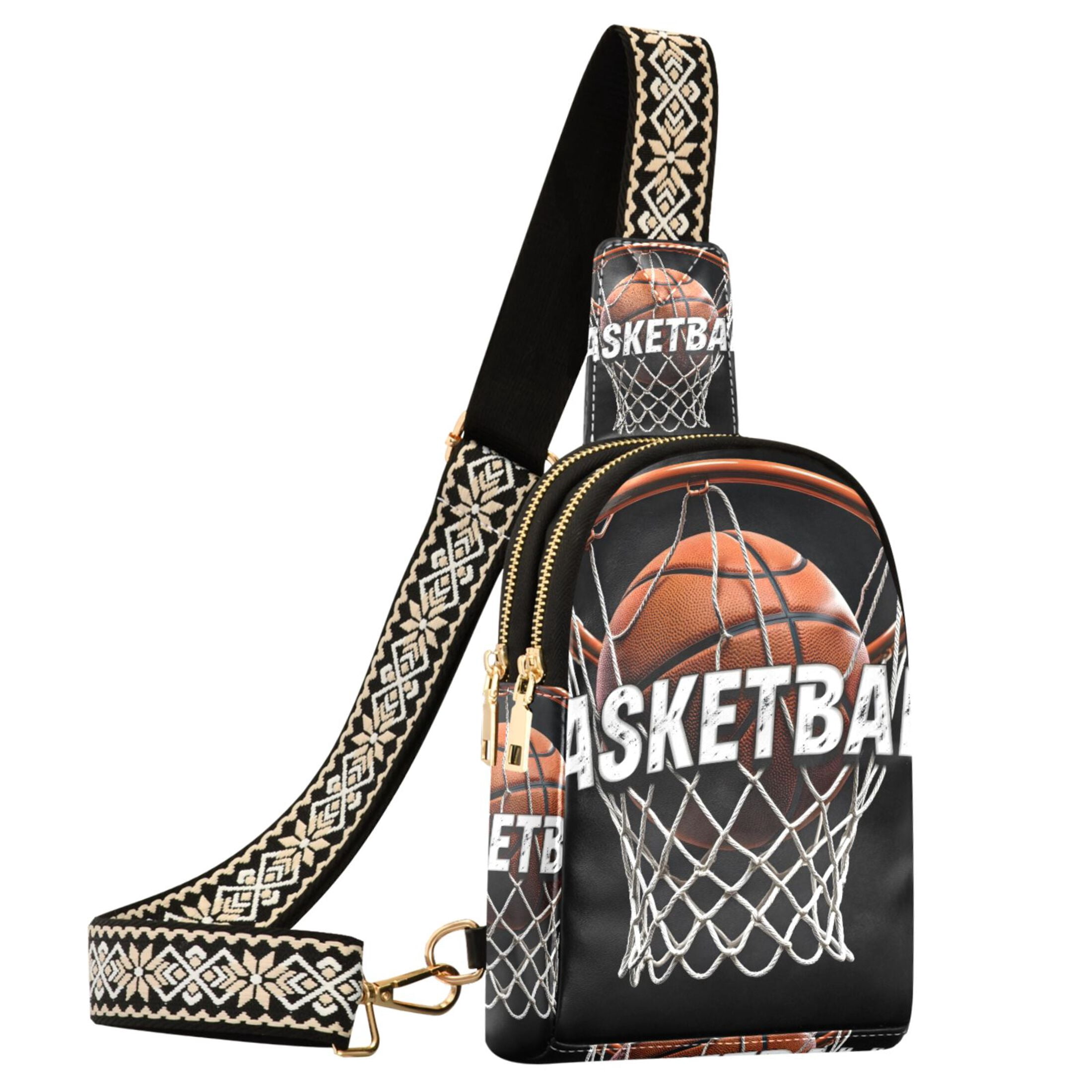 ALAZA Cool Basketball Sling Bag for Women Men Waterproof Crossbody Chest Bags
