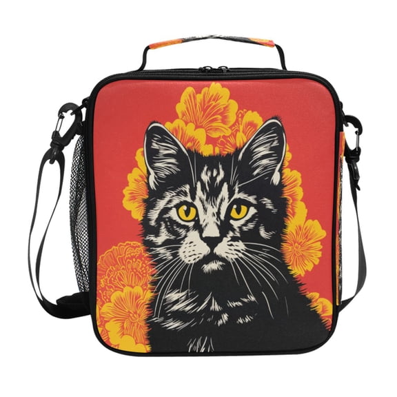 ALAZA Cool Cat Lunch Box Insulated Lunch Bag Reusable Thermal Cooler Tote School Picnic