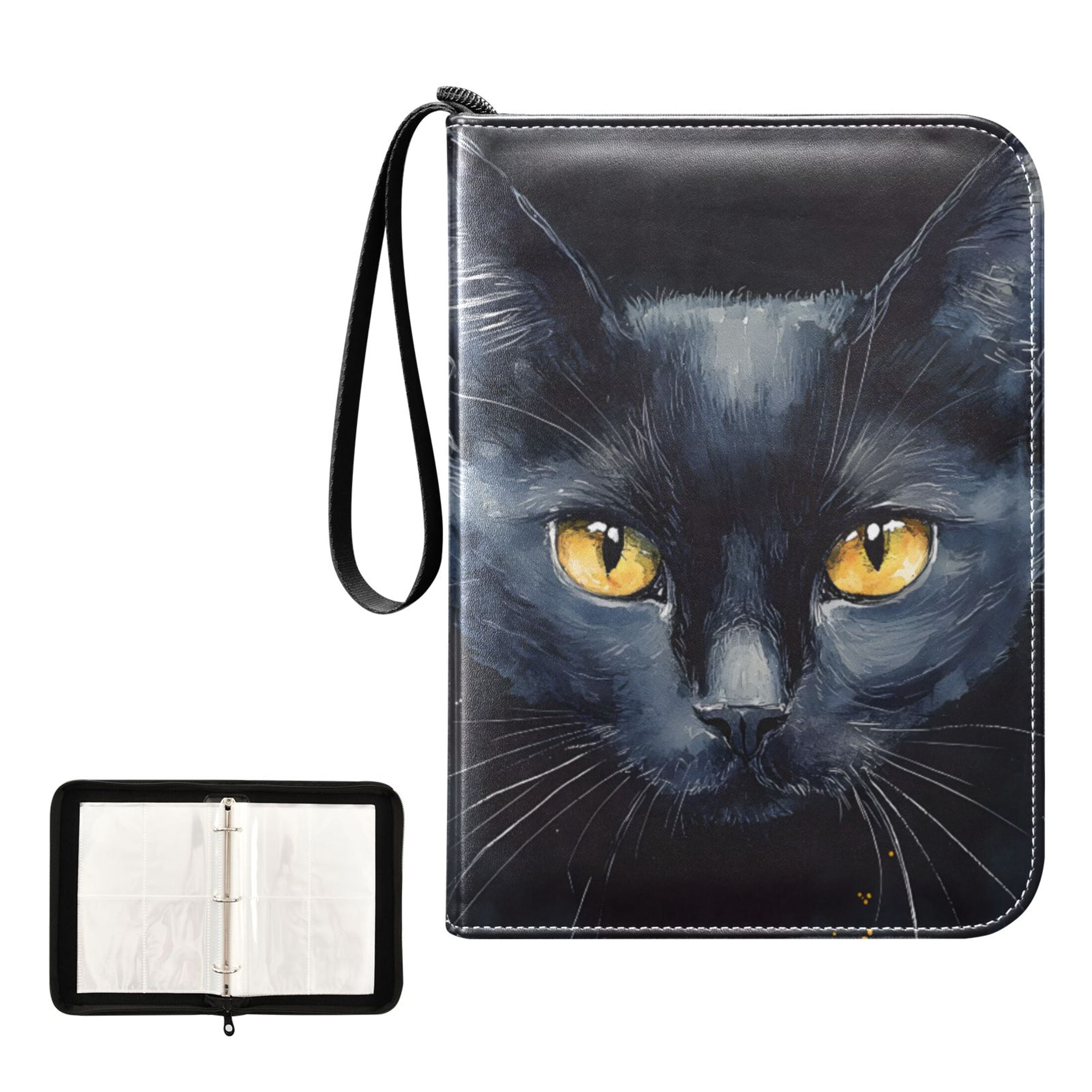 ALAZA Cool Cat Trading Card Binder 4 Pocket Cards Collection Album 400 Folder Holder