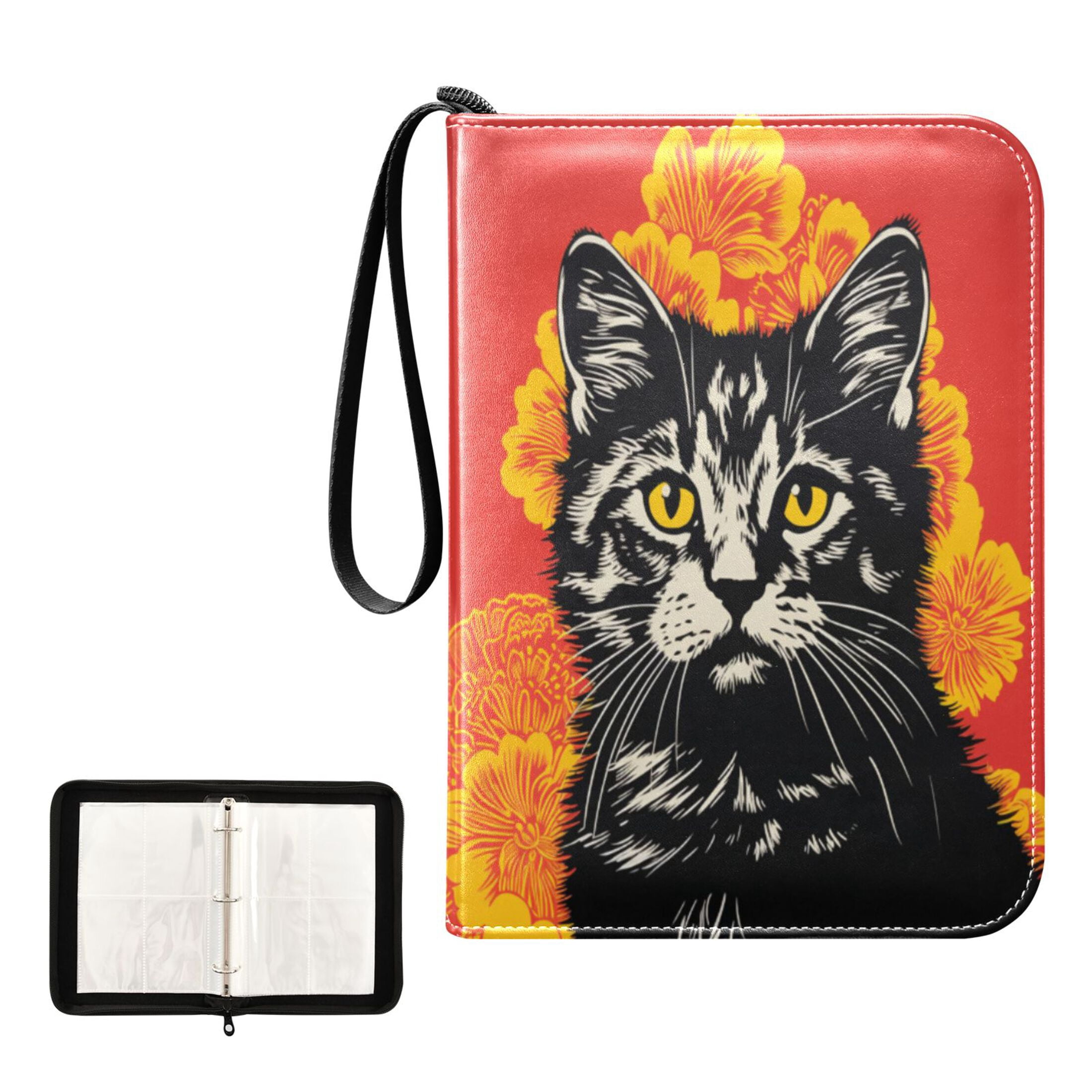 ALAZA Cool Cat Trading Card Binder 4 Pocket Cards Collection Album 400 Folder Holder