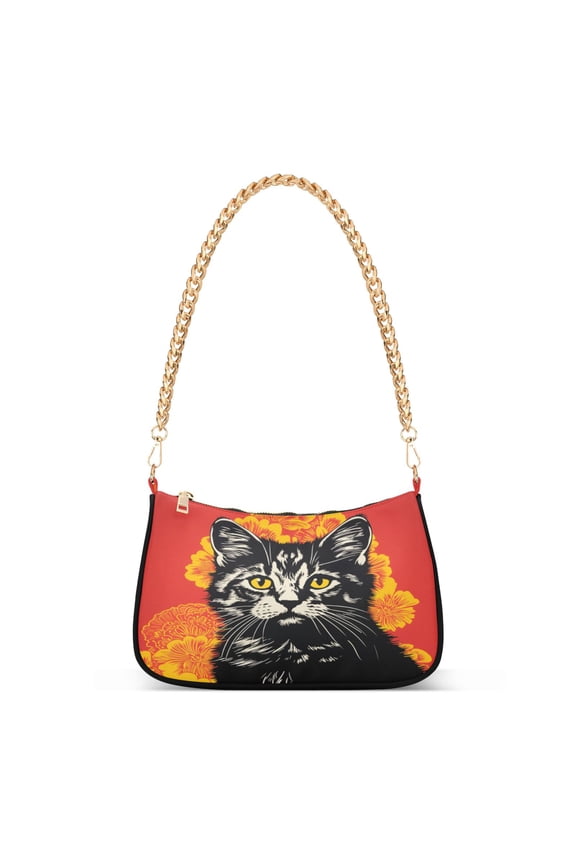 Cool Cat Women's Chain Shoulder Bag Hobo Handbag Tote Crossbody Purse