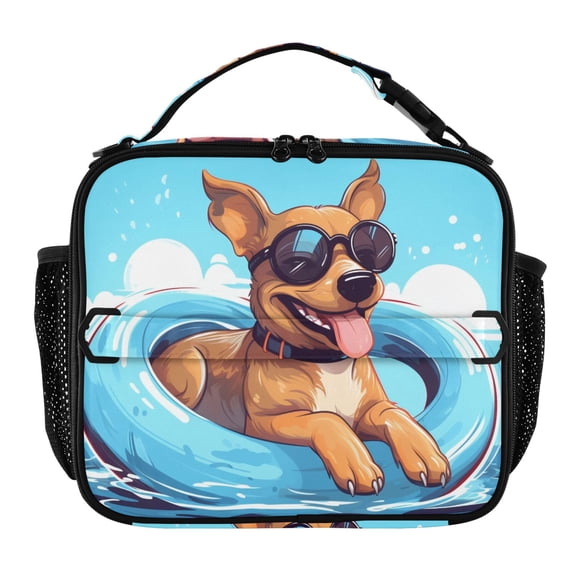 ALAZA Cool Dog Lunch Box Insulated Lunch Bag Cooler Tote with Shoulder Strap