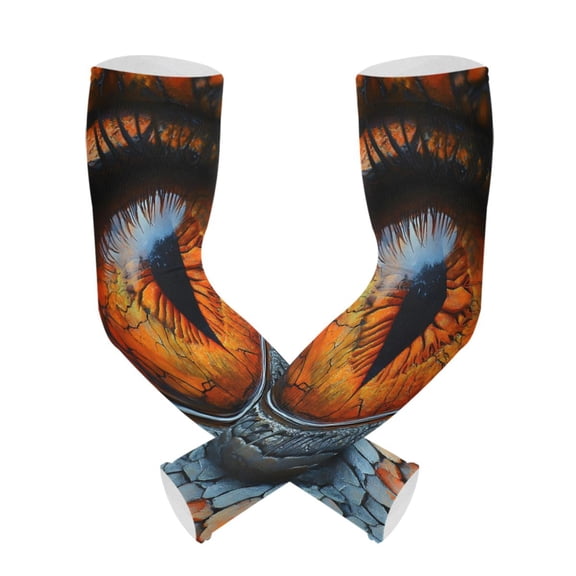 ALAZA Cool Dragon Eye UV Sun Protection Arm Sleeves UPF 50+ Compression Cooling Sleeve 1 Pair