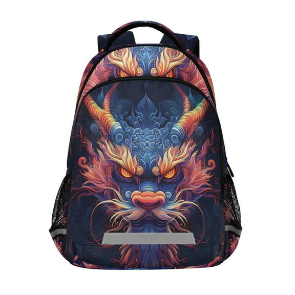 ALAZA Cool Dragon Pattern Backpack Elementary School Bag Bookbag Travel Rucksack