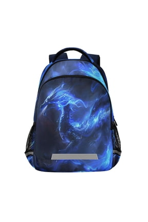 Cool Dragon with Flames Backpack Elementary School Bag Bookbag Travel Rucksack