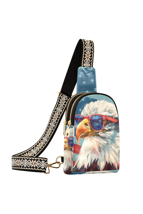 Cool Eagle Sunglasses Sling Bag for Women Men Waterproof Crossbody Chest Bags