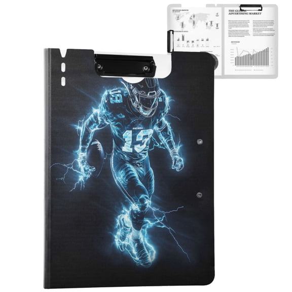 ALAZA Cool Football Player A4 Foldable Clipboard 360 Degree Folder Binder