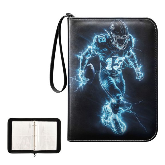 ALAZA Cool Football Player Trading Card Binder 4 Pocket Cards Collection Album 400 Folder Holder