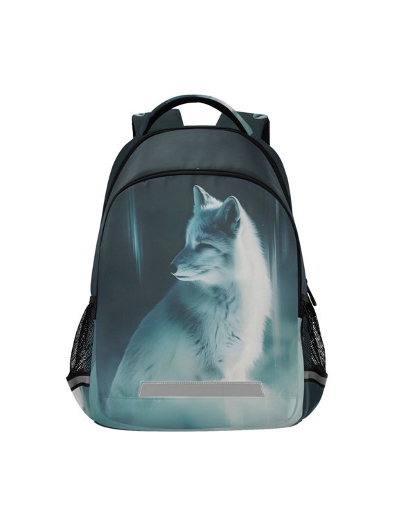 Cool Fox Print Backpack Elementary School Bag Bookbag Travel Rucksack