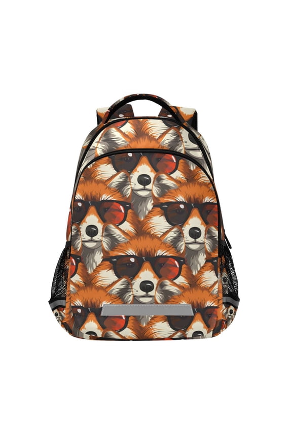 Cool Fox with Sunglasses Backpack Elementary School Bag Bookbag Travel Rucksack