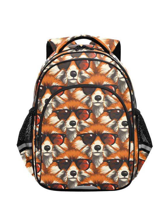 Cool Fox with Sunglasses School Backpack Elementary Bag Student Bookbag Travel Rucksack