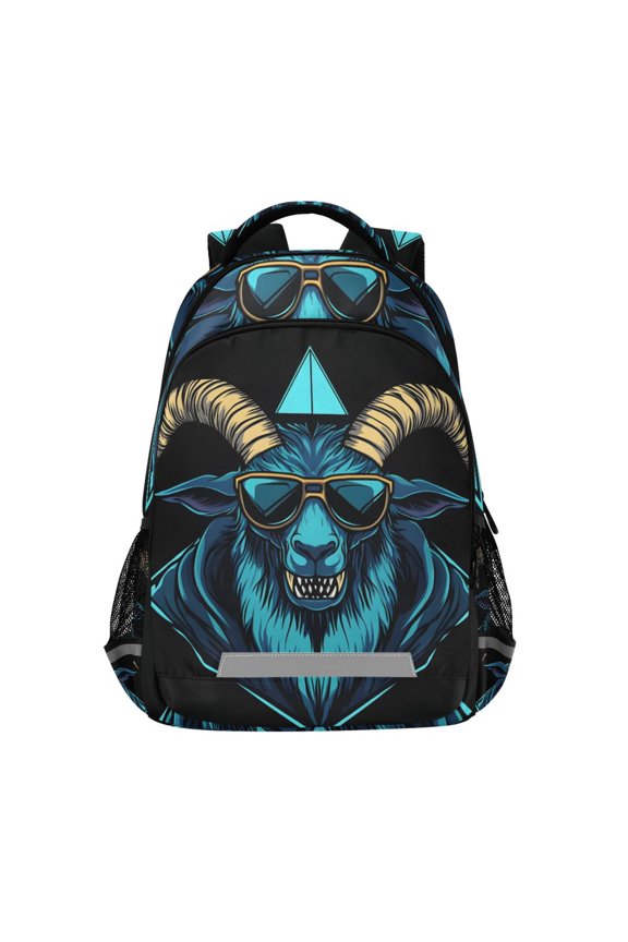 Cool Goat Backpack Elementary School Bag Bookbag Travel Rucksack