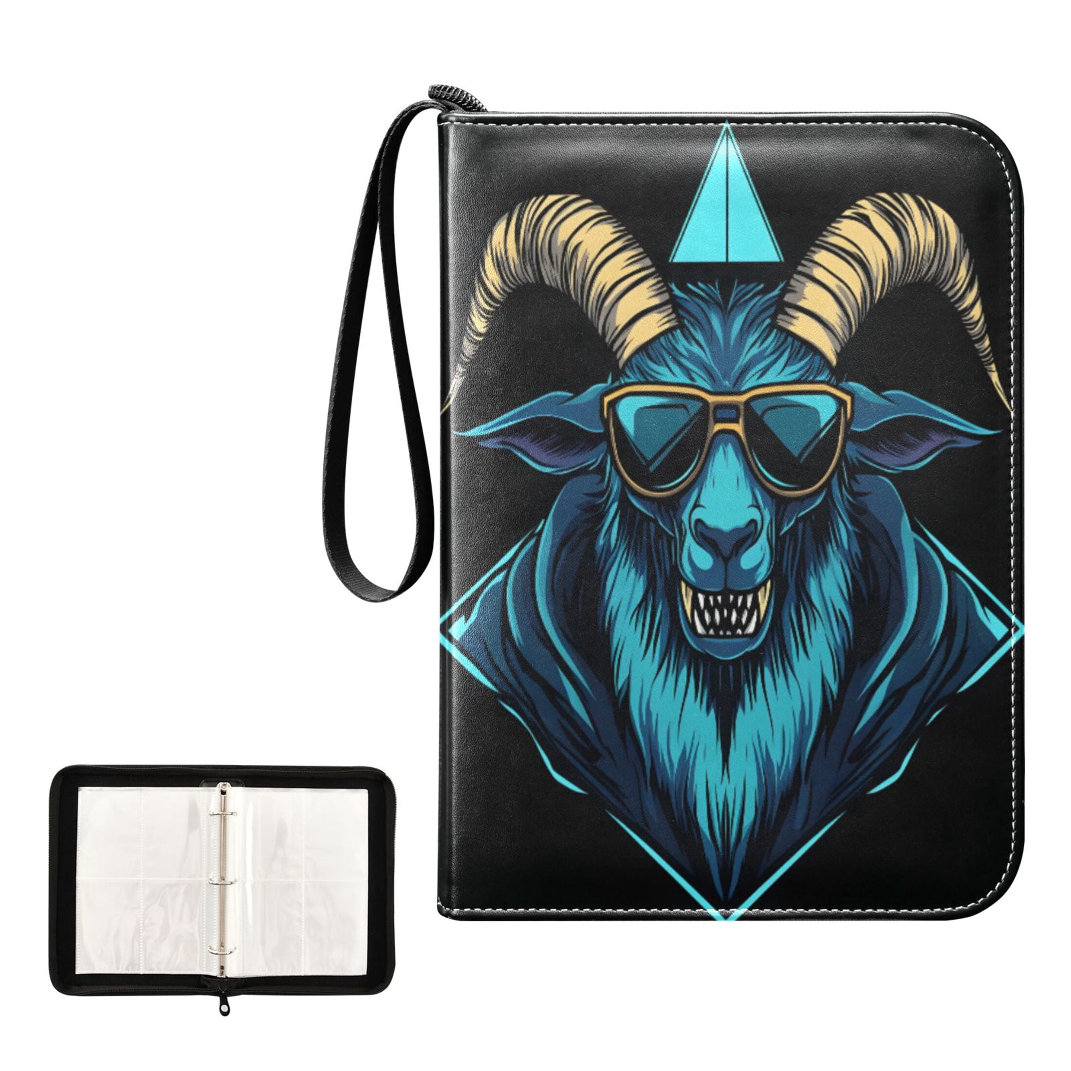 ALAZA Cool Goat Trading Card Binder 4 Pocket Cards Collection Album 400 Folder Holder