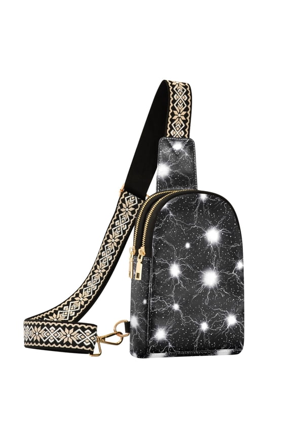 Cool Lightning Pattern Sling Bag for Women Men Waterproof Crossbody Chest Bags
