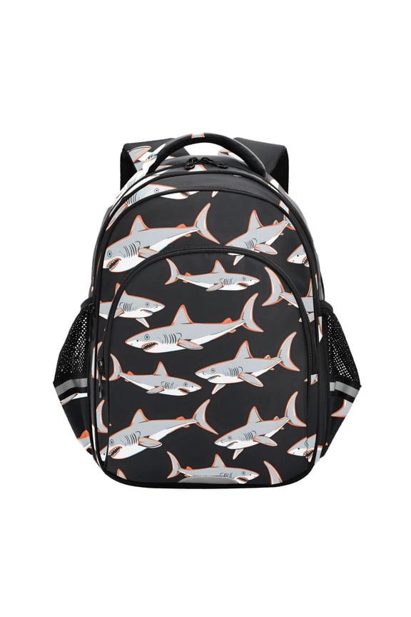 Cool Sharks Print School Backpack Elementary Bag Bookbag Travel Rucksack