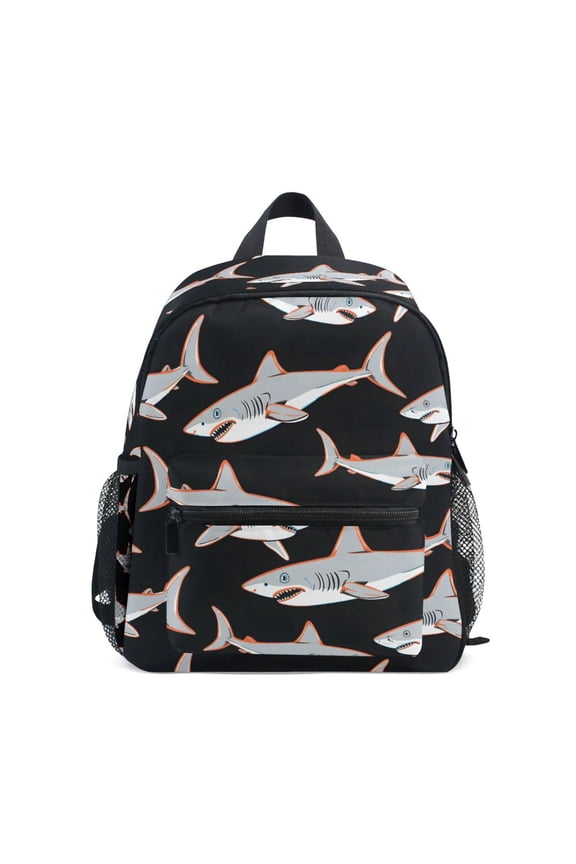 Cool Sharks Print School Backpack Small Bookbag Mini Bags