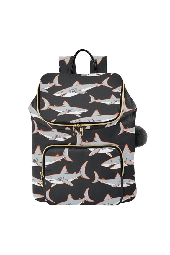 Cool Sharks Print Travel Backpack Laptop Bag Large Capacity Daypack