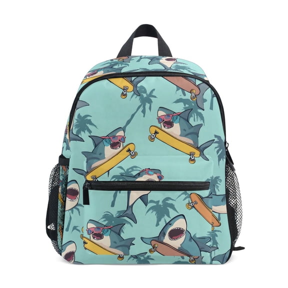 ALAZA Cool Sharks Skating School Backpack Small Bookbag Mini Bags