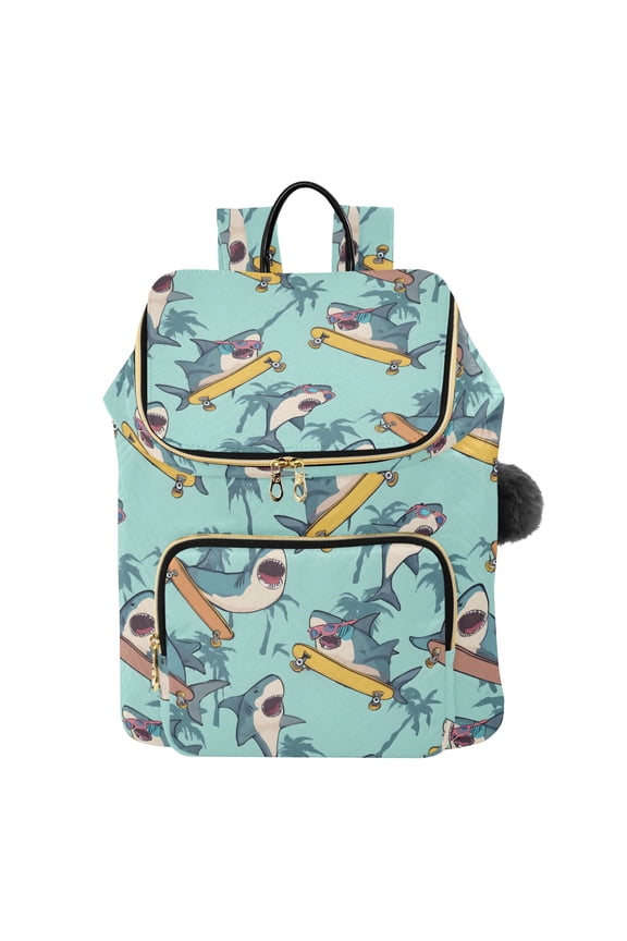 Cool Sharks Skating Travel Backpack Laptop Bag Large Capacity Daypack