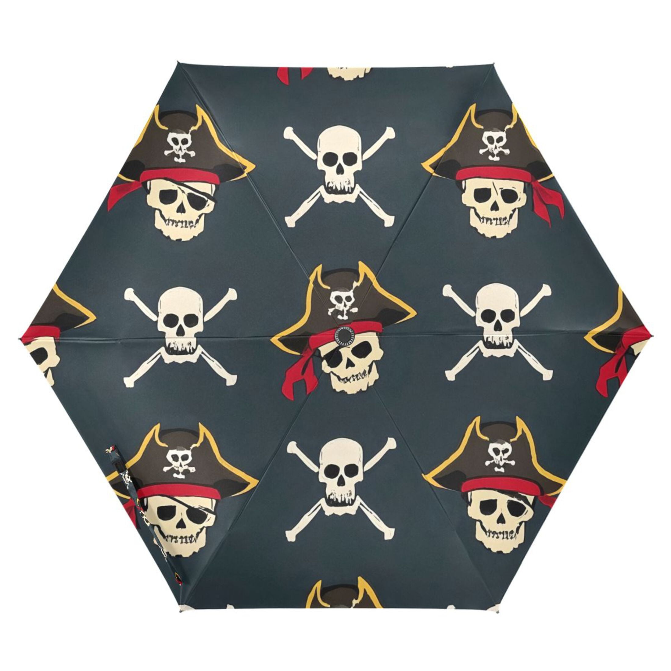 ALAZA Cool Skull Pattern UPF 50+ Compact Folding Umbrella for Rain Travel Umbrella Packable