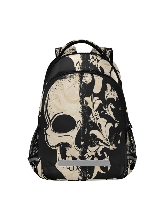 Cool Skull Skeleton Backpack Elementary School Bag Bookbag Travel Rucksack