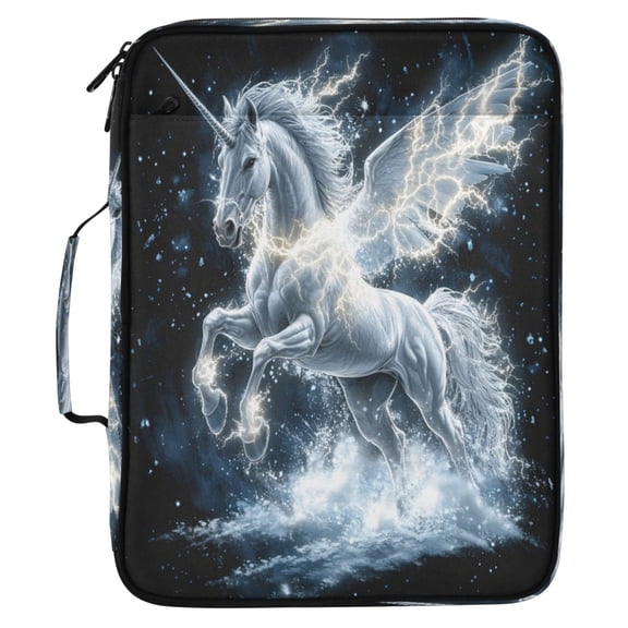 ALAZA Cool Unicorn Pattern Expanding Accordion File Folder 3 Ring Zipper Organizer Portable Document Binder Bag