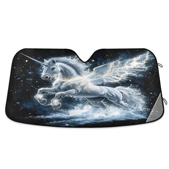 ALAZA Cool Unicorn Windshield Sun Shade Car Foldable Sun Visor Block UV Rays Protector 55"x27.6"