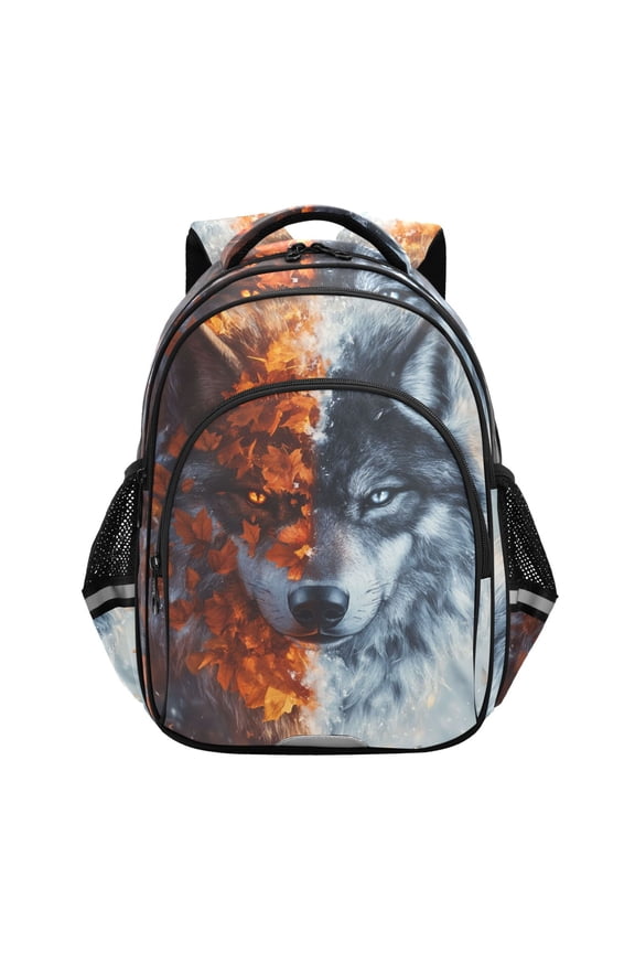 Cool Winter Wolf School Backpack Elementary Bag Bookbag Travel Rucksack
