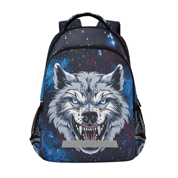 ALAZA Cool Wolf Backpack Elementary School Bag Bookbag Travel Rucksack