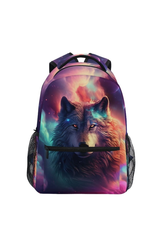 Cool Wolf Pattern School Backpack Elementary Stylish Bookbag Laptop Bags Travel Daypack