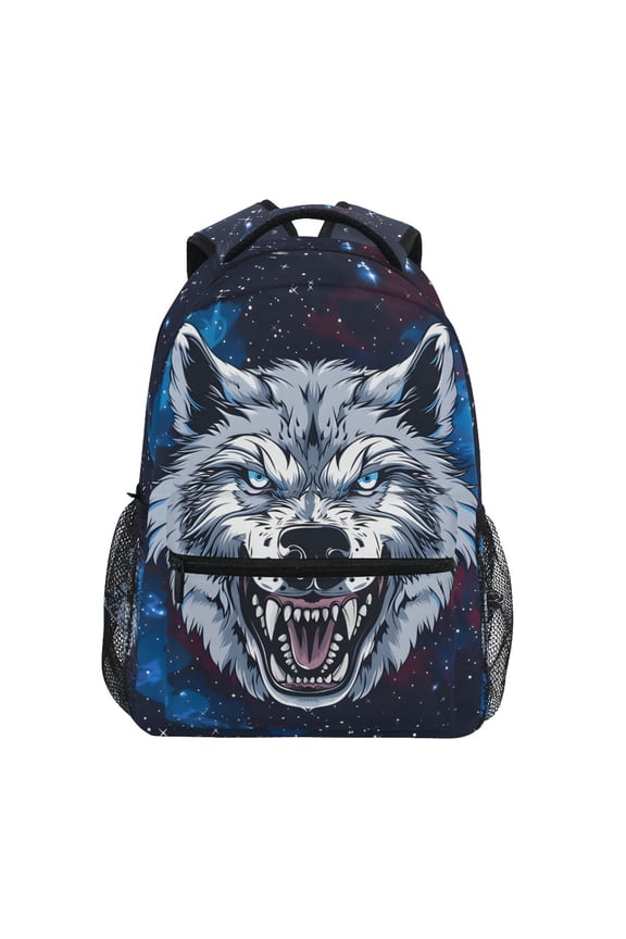 Cool Wolf Pattern School Backpack Elementary Stylish Bookbag Laptop Bags Travel Daypack