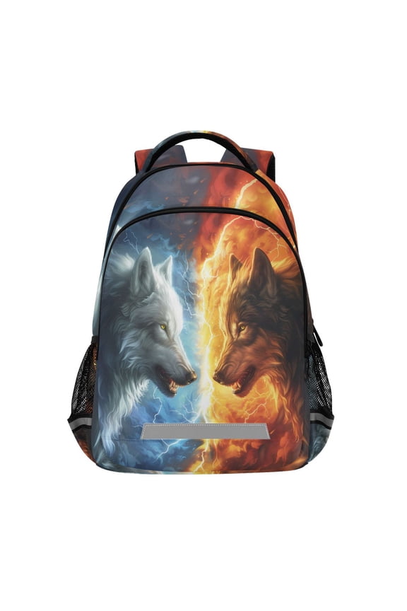 Cool Wolfs Backpack Elementary School Bag Bookbag Travel Rucksack