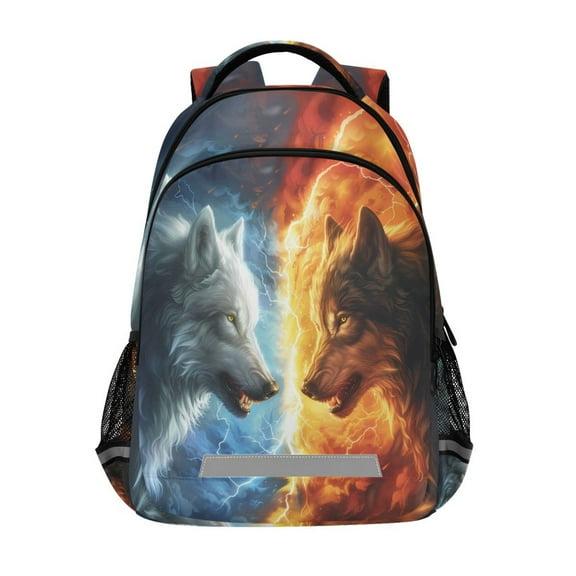 ALAZA Cool Wolfs Backpack Elementary School Bag Bookbag Travel Rucksack