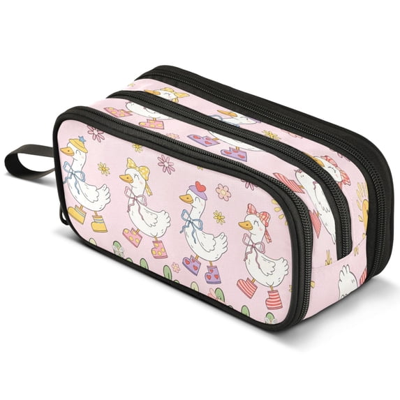 ALAZA Coquette Goose Family Pencil Case Bag Large 3 Compartment Pen ...