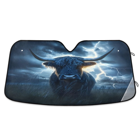 ALAZA Cow Lightning Windshield Sun Shade Car Foldable Visor Block UV Rays Protector 55"x27.6"
